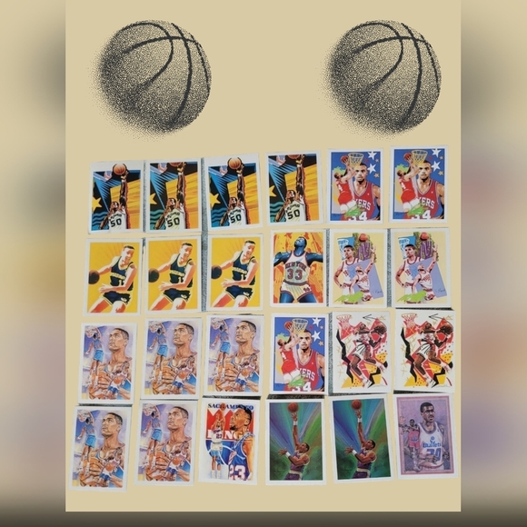 RAW MINT 1990 NBA HOOPS BASKETBALL CARD LOT 48 ~ FLEER, ALL STARS JORDAN - Picture 2 of 3